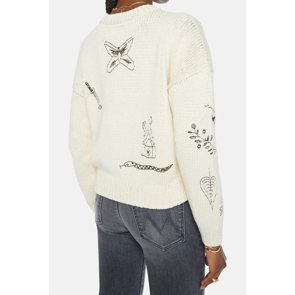 MOTHER Sweater Cotton Jumper Women’s Large Cream Drawings In The Sand $395 - Picture 16 of 16